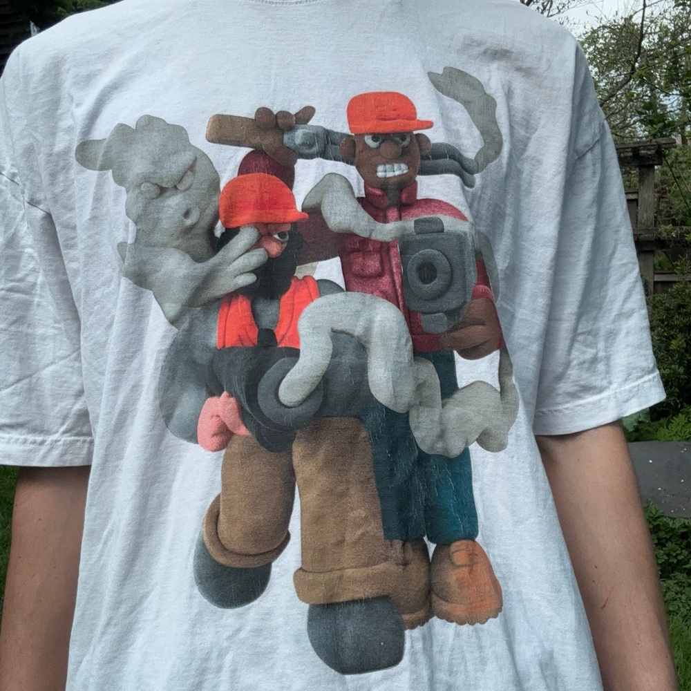 Spooky woods XL white Tee hunter smoke shirt
